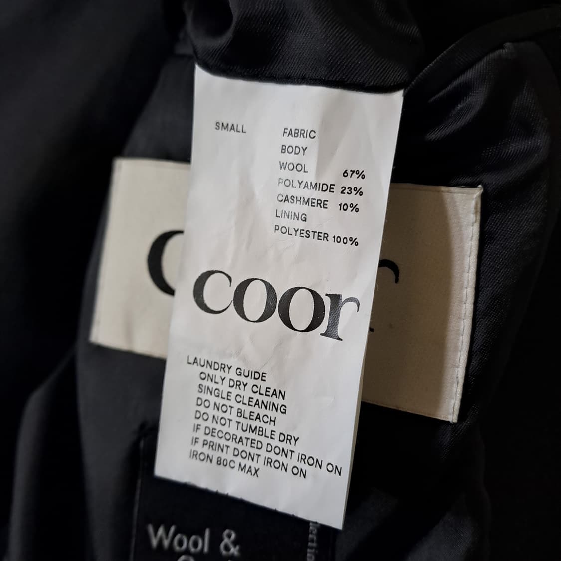 (택포) 쿠어 COOR MTR 발마칸 오버핏 블랙 코트 S B552 상품이미지6