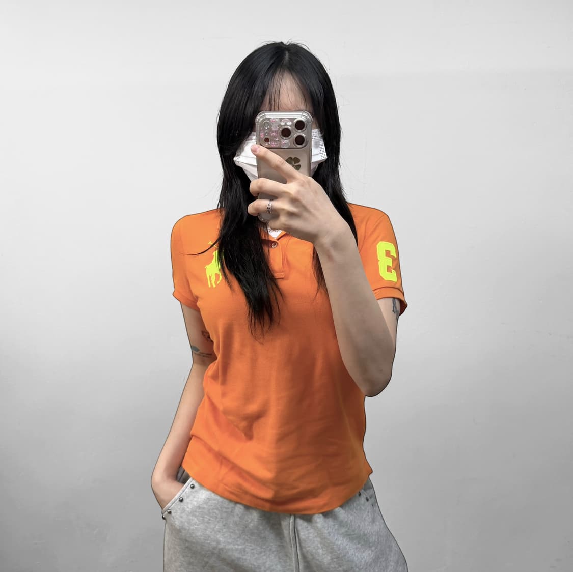 폴로 랄프로렌 빅 포니 카라 티셔츠 오렌지 상품이미지1