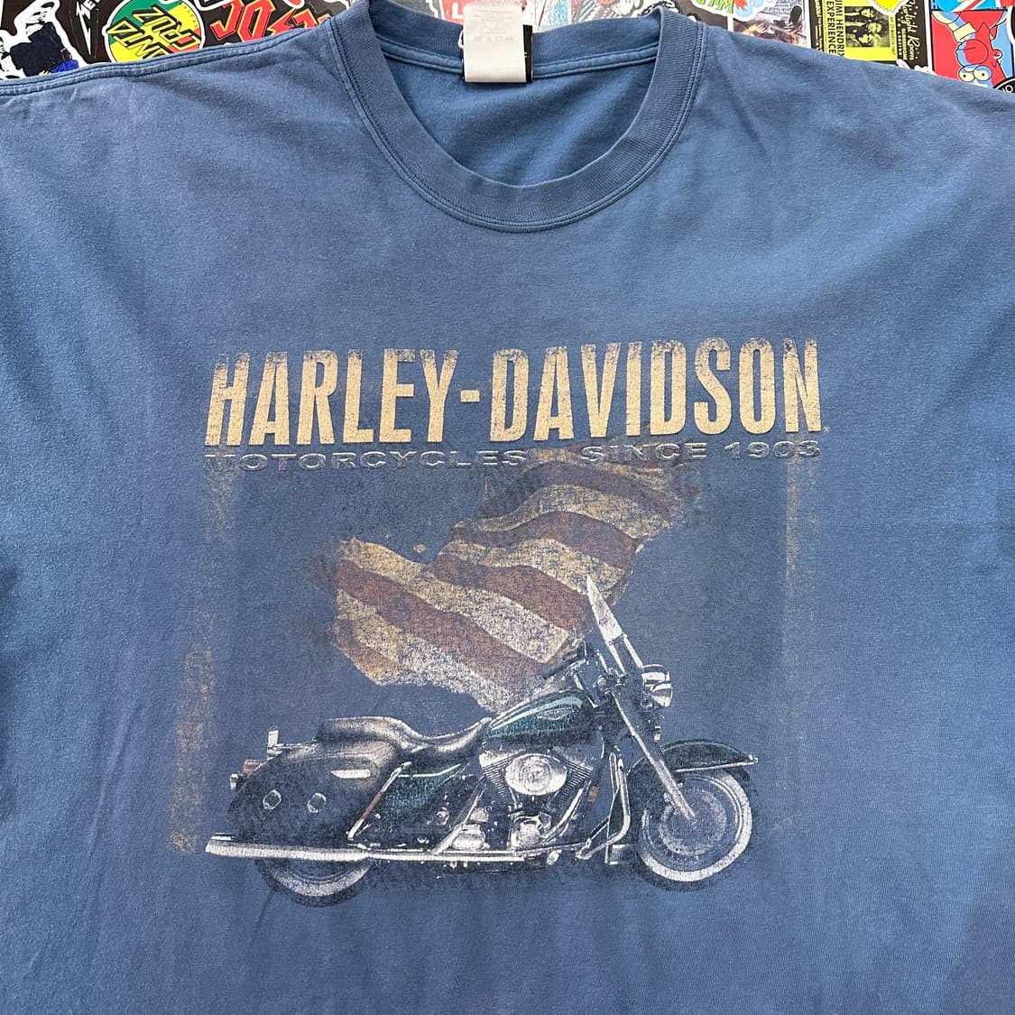 00s USA 할리데이비슨 이글 플레임 페이디드 티셔츠 XXL 상품이미지3