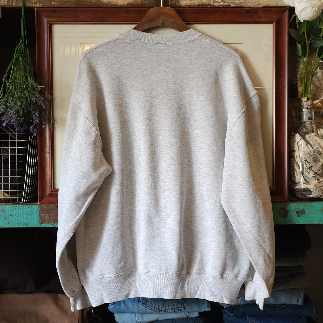 90s 러셀 맨투맨 스웻셔츠 노스웨스트 빈티지 레터링 그레이 XL 상품이미지3