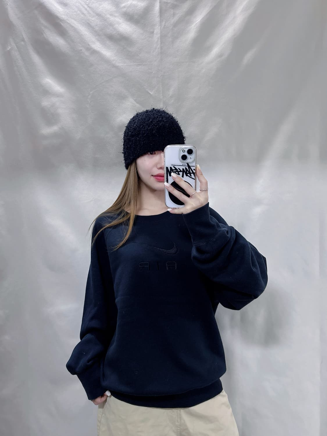 나이키 AIR 빅로고 블랙 맨투맨  상품이미지1