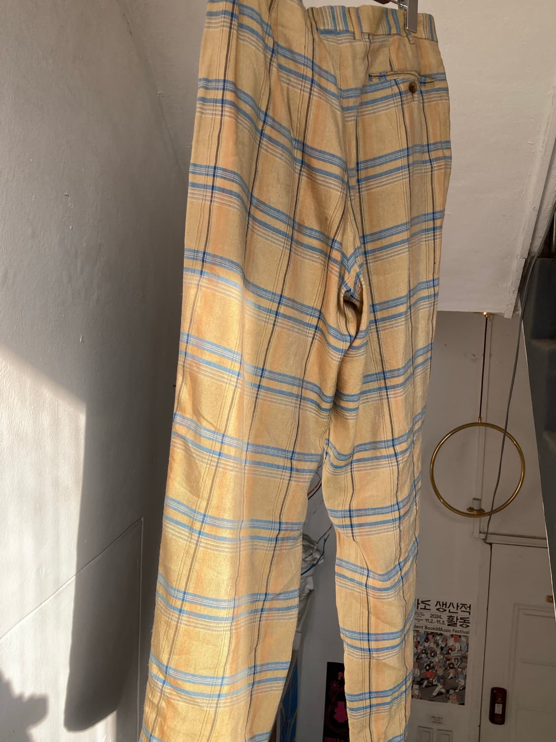 빈티지 체크무늬 울 팬츠 상품이미지6