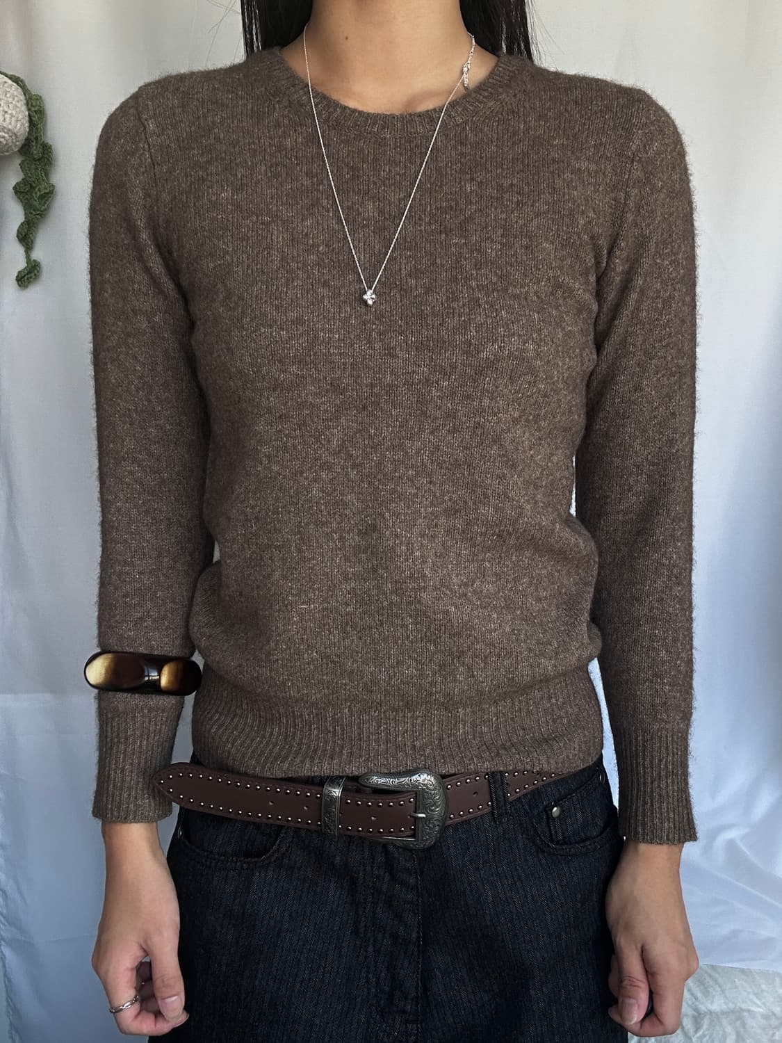 빈티지 울 브라운 니트 상품이미지3