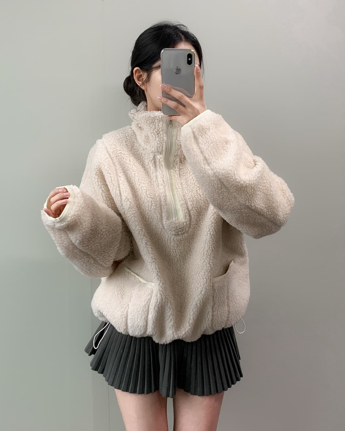 파사드 패턴 반집업 후리스 상품이미지2