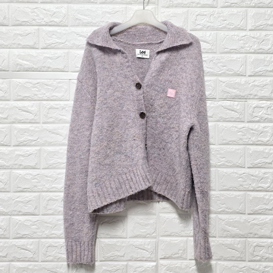 택포_ Lee 카라 니트 가디건 핑크 Free 상품이미지1