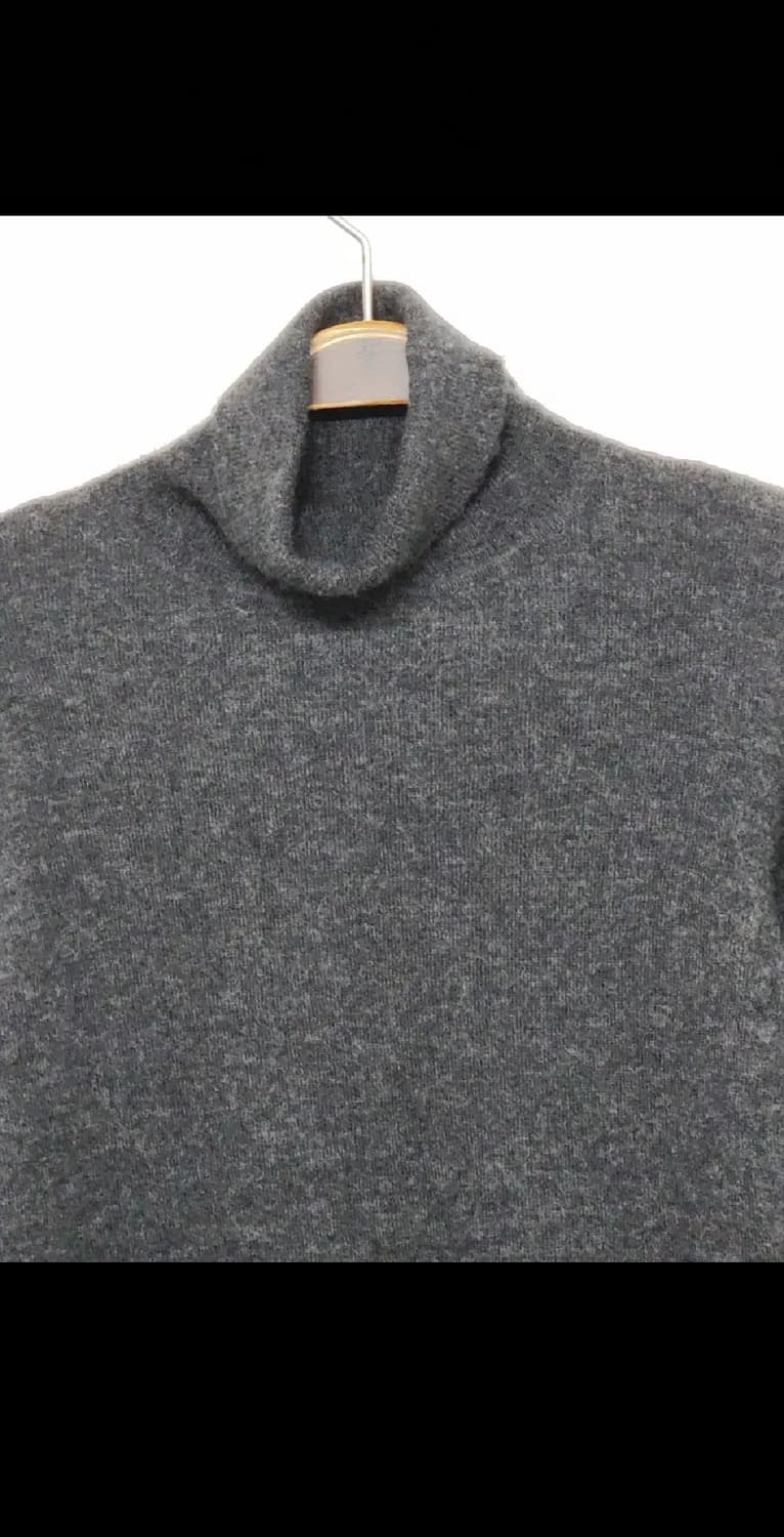 (XS) 터틀넥 캐시미어 니트 차콜 무지 목폴라 스웨터  상품이미지2