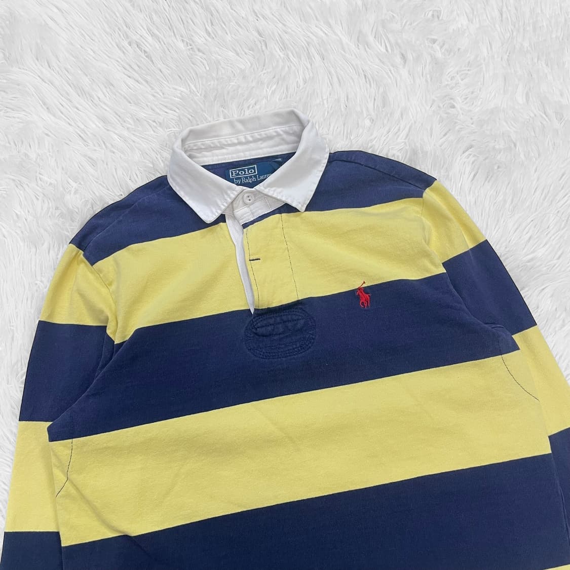 폴로 랄프로렌 포니 로고 아이코닉 스트라이프 럭비 티셔츠 상품이미지3