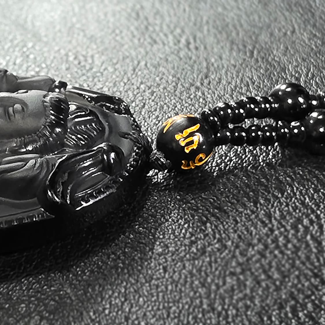 천수관음 흑요석 펜던트 불상 부처님 불교 남자 목걸이 상품이미지4