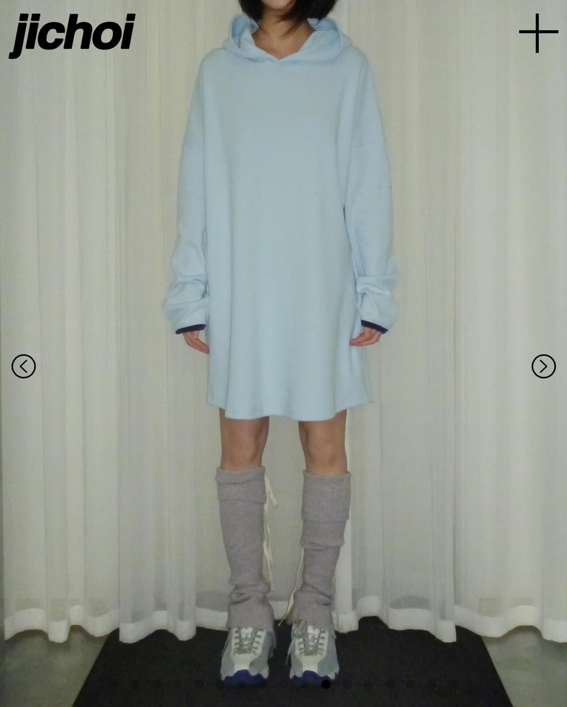 지초이 24-005 RIBBED HOODIE (PALE BLUE) 상품이미지2