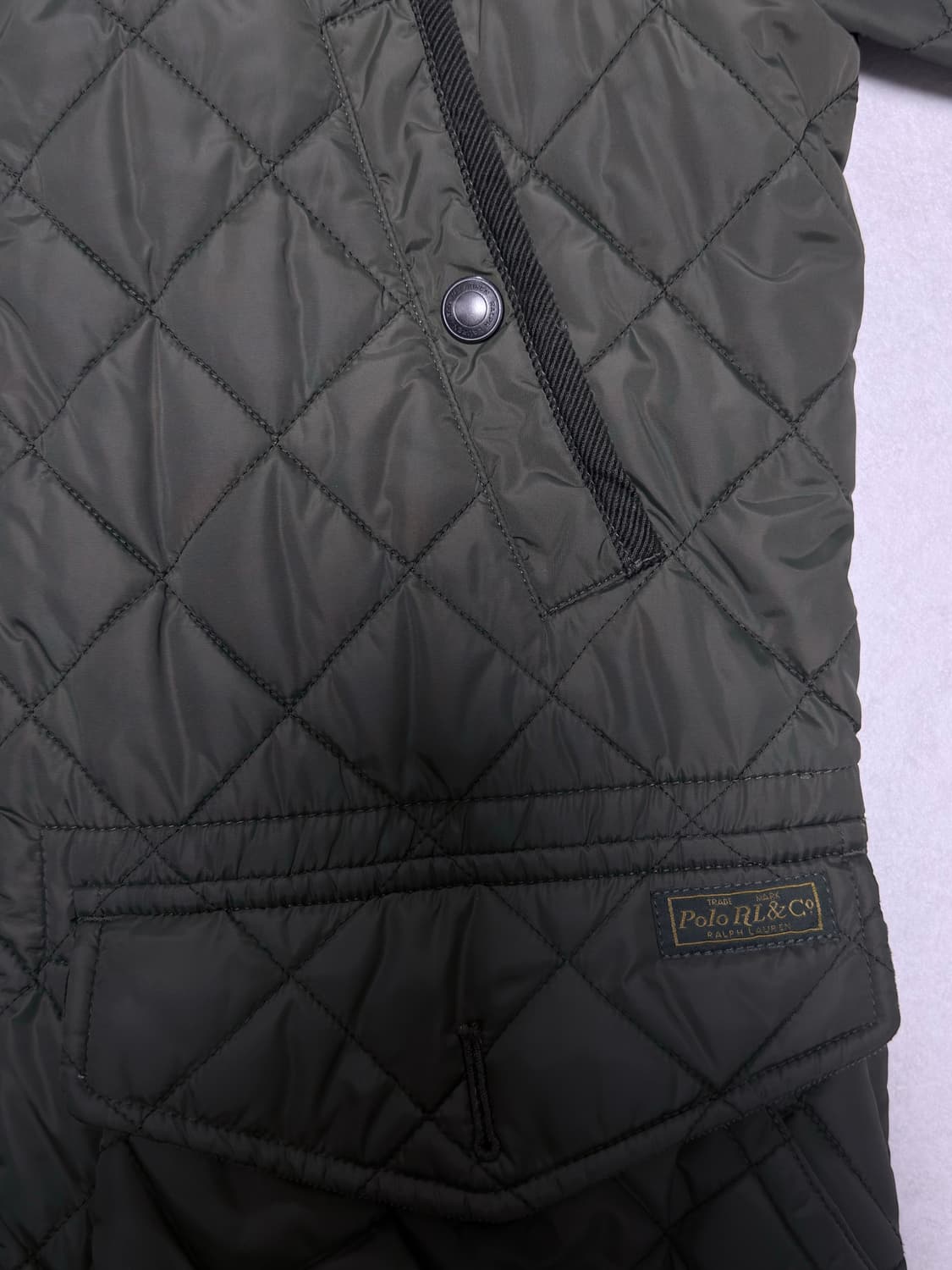 폴로랄프로렌 코로듀이카라 퀄팅자켓 M 카키 상품이미지4