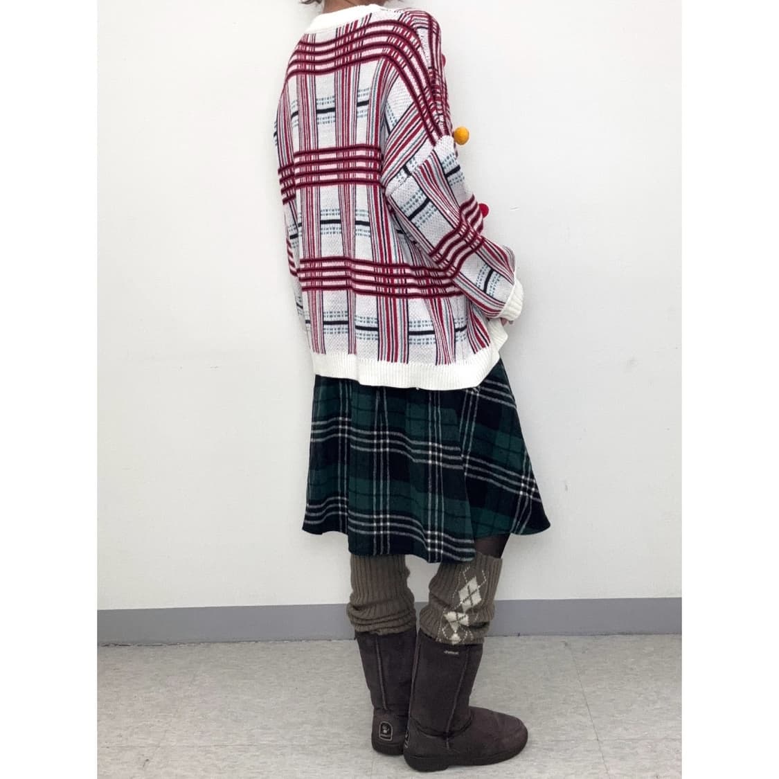 빈티지 체크 스커트 상품이미지3