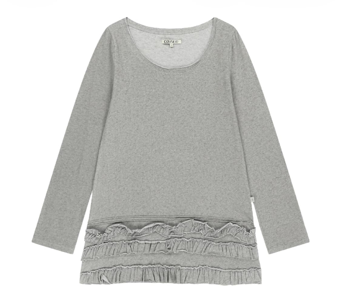 2 코이세이오 바텀 멀티플 프릴 드레스 라이트 그레이 새제품 판매 상품이미지1