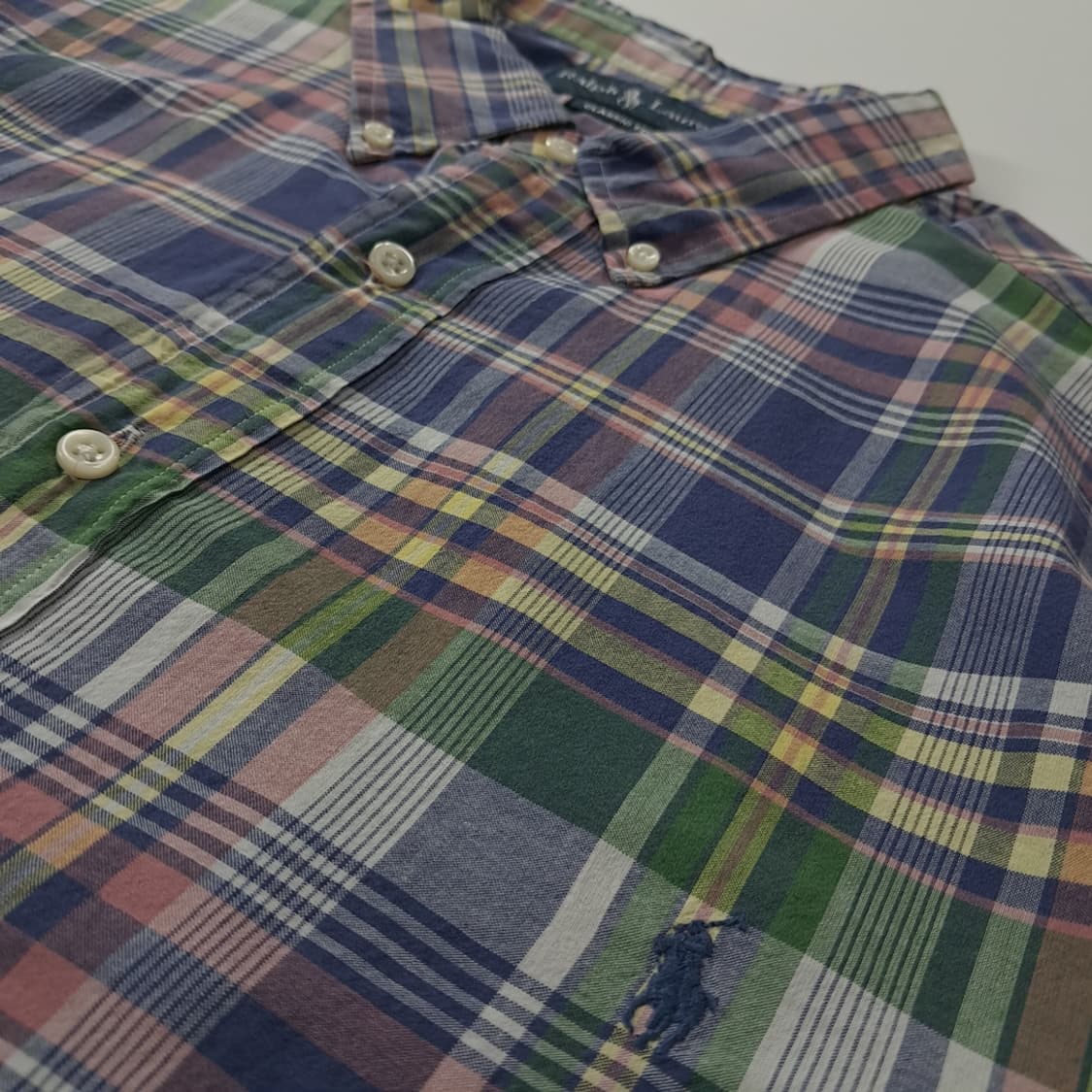 CK618 2XLT 폴로 인도산 클래식 마드라스체크 반팔 셔츠 남방 상품이미지4