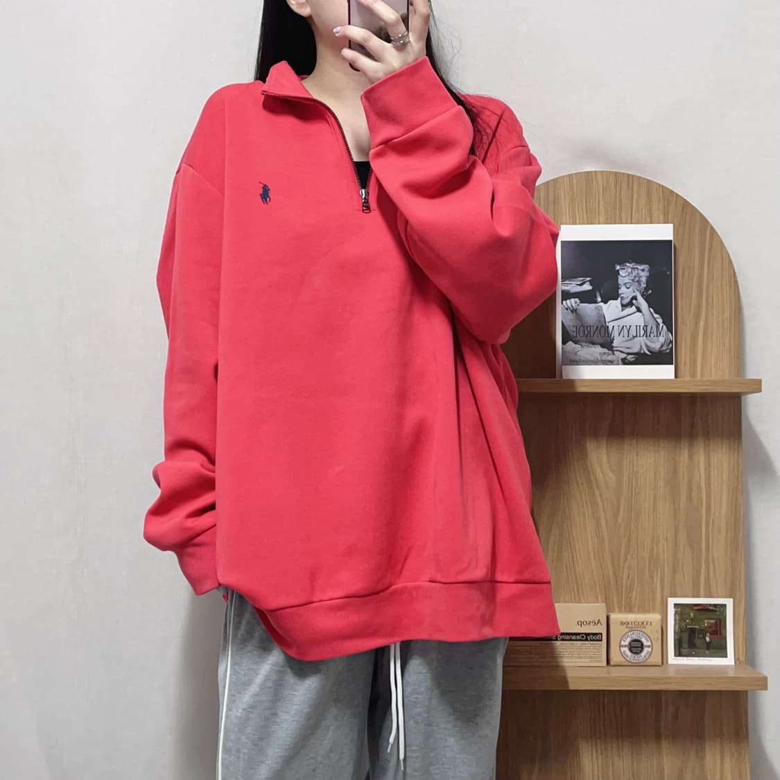 [정품] 폴로 플럼 / 네이비포니 오버핏 반집업 [ XXL ] 상품이미지1