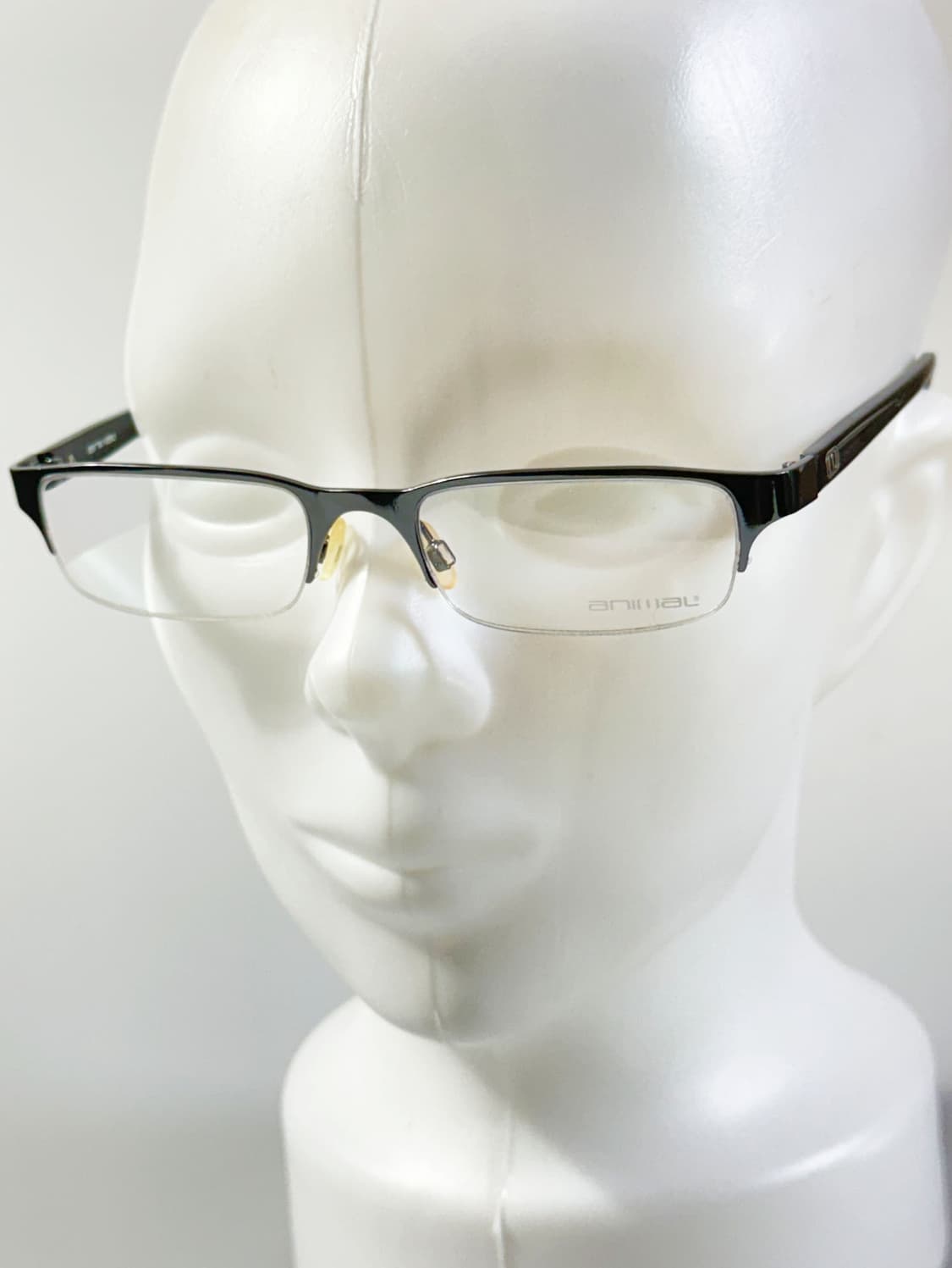 ANIWAY 다크실버 메탈릭 반무테 스퀘어 빈티지 안경 상품이미지8