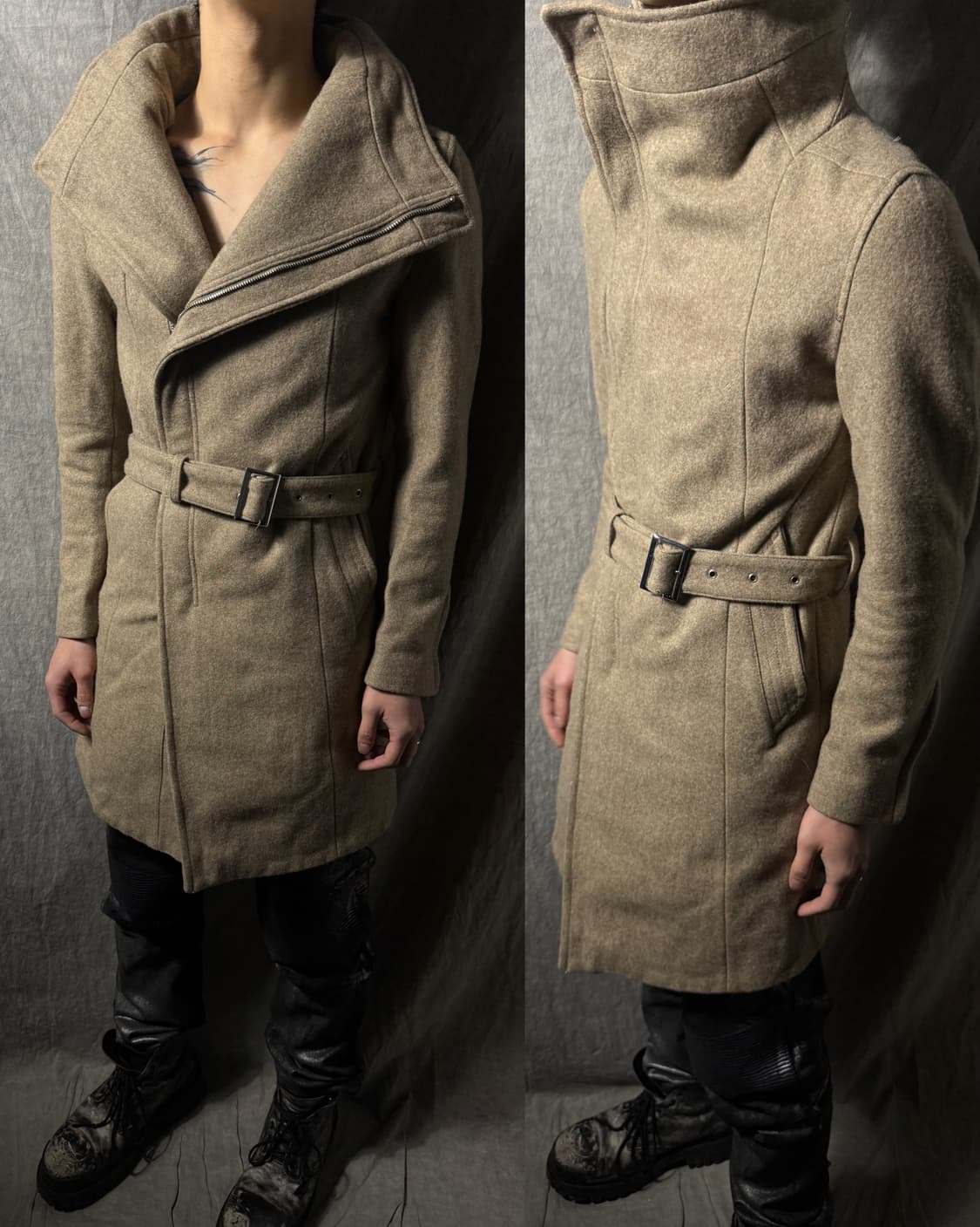 Schlussel Asymmetrical Wool Coat  상품이미지1