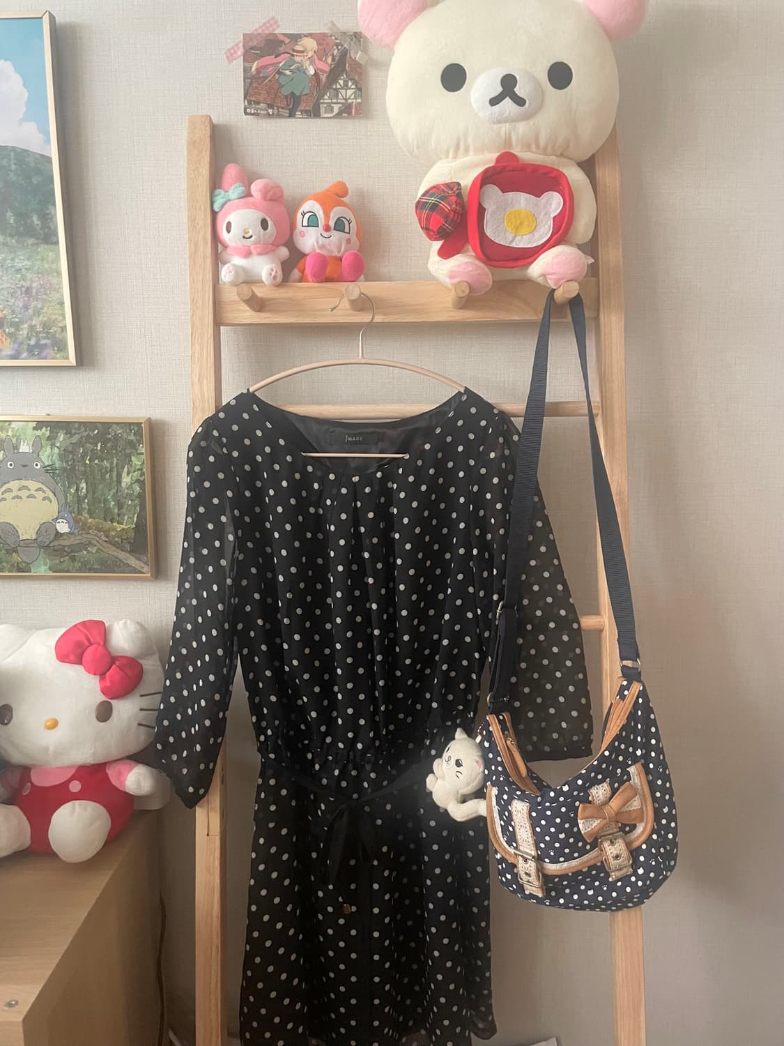 모리걸 빈티지 도트 그레이 set 🩶💙 상품이미지2