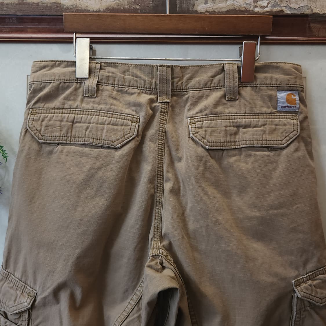 칼하트 워크팬츠 립스탑 카고 팬츠 브라운 33x32 상품이미지9