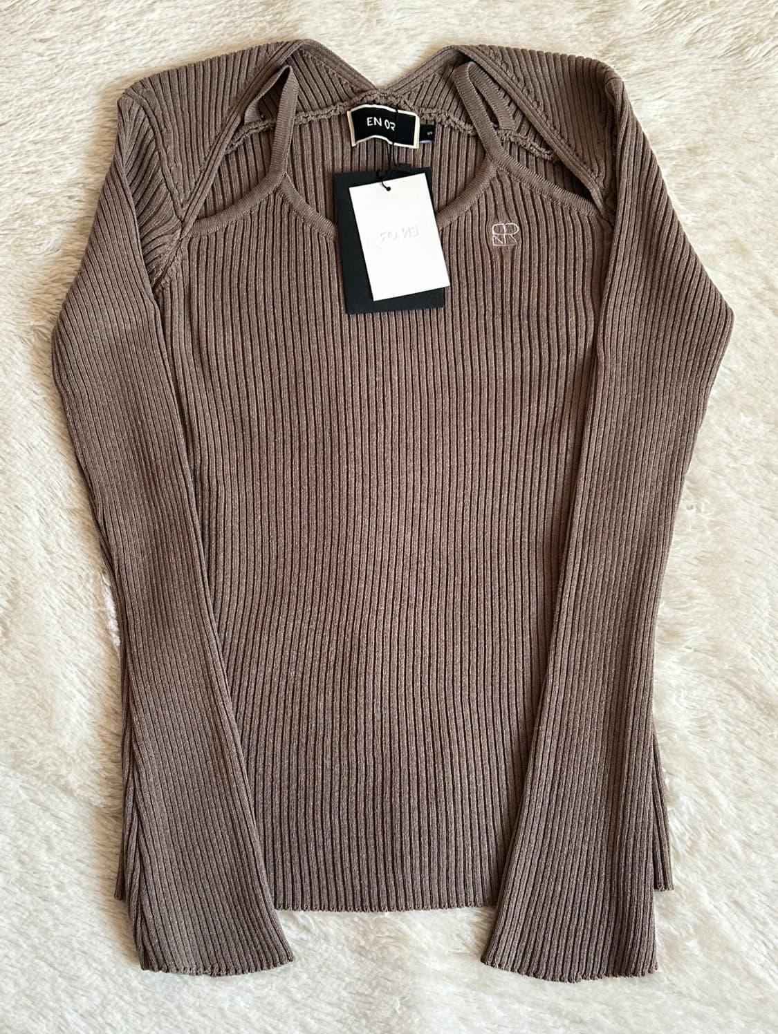 택O) [s] 엔오르 슬림 레이어드 니트 브라운 [차정원, 웬디 착용] 상품이미지5