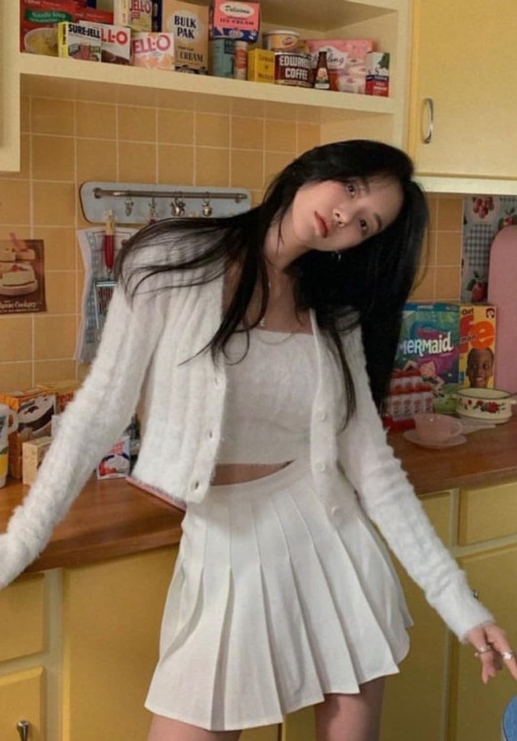 페일제이드 퍼지 퍼 가디건 화이트 상품이미지1