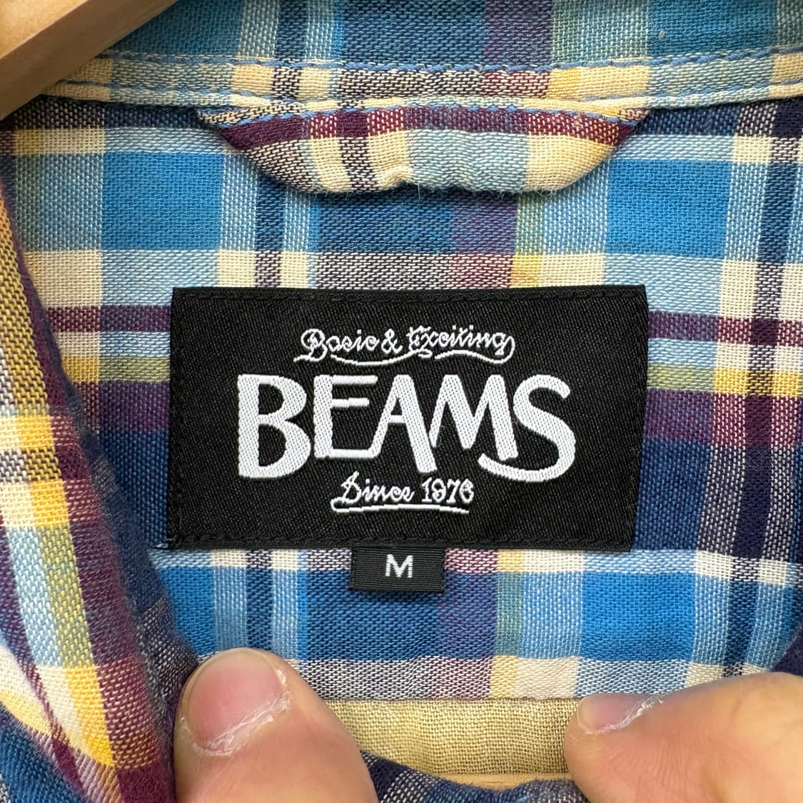 빔즈 체크 남방 셔츠 긴팔 공용 M 상품이미지3