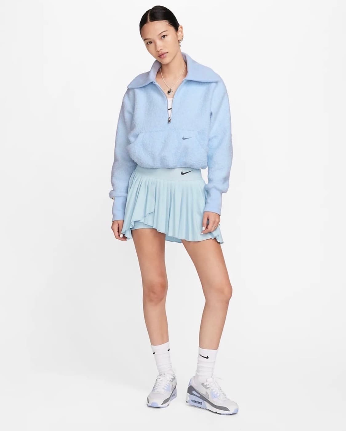 나이키 하늘색 크롭 후리스 상품이미지1