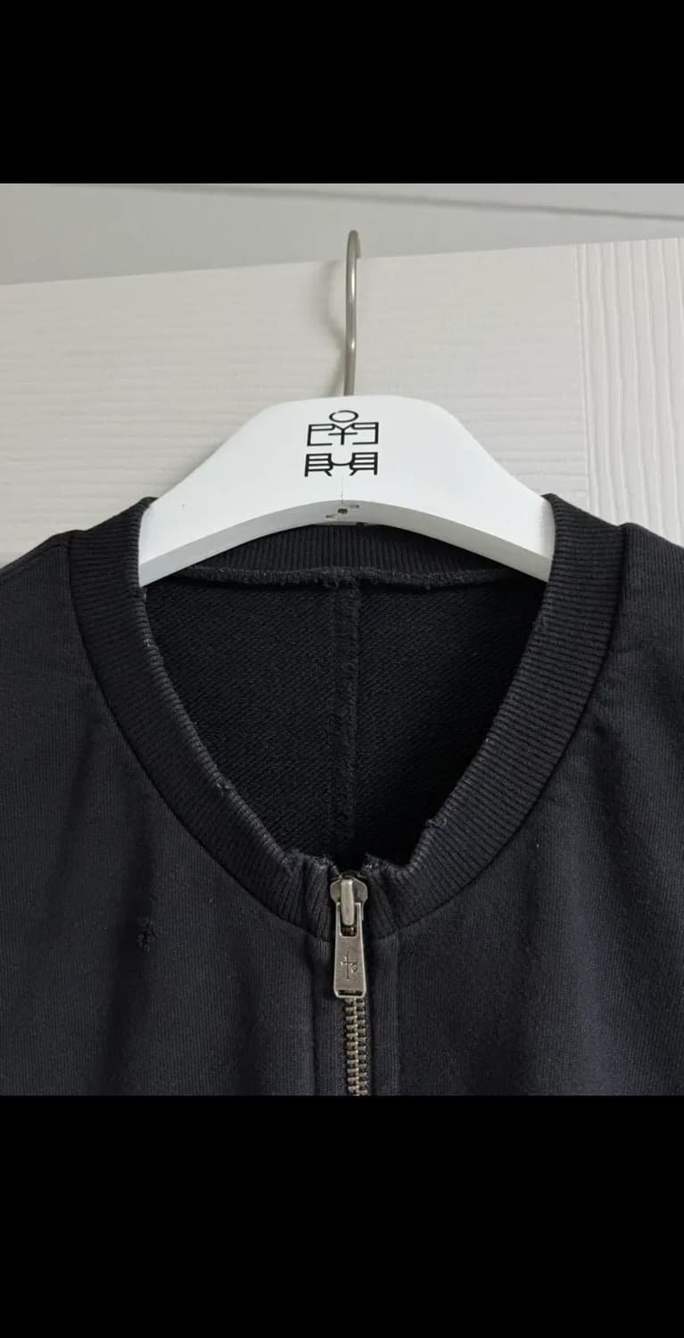 (3) 폴리테루 데미지드 집 저지 자켓 페이디드 블랙 상품이미지8