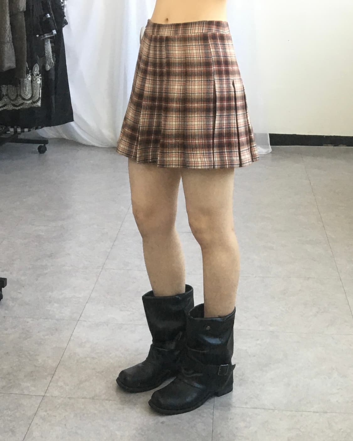 Check pattern pleats skirt 상품이미지6