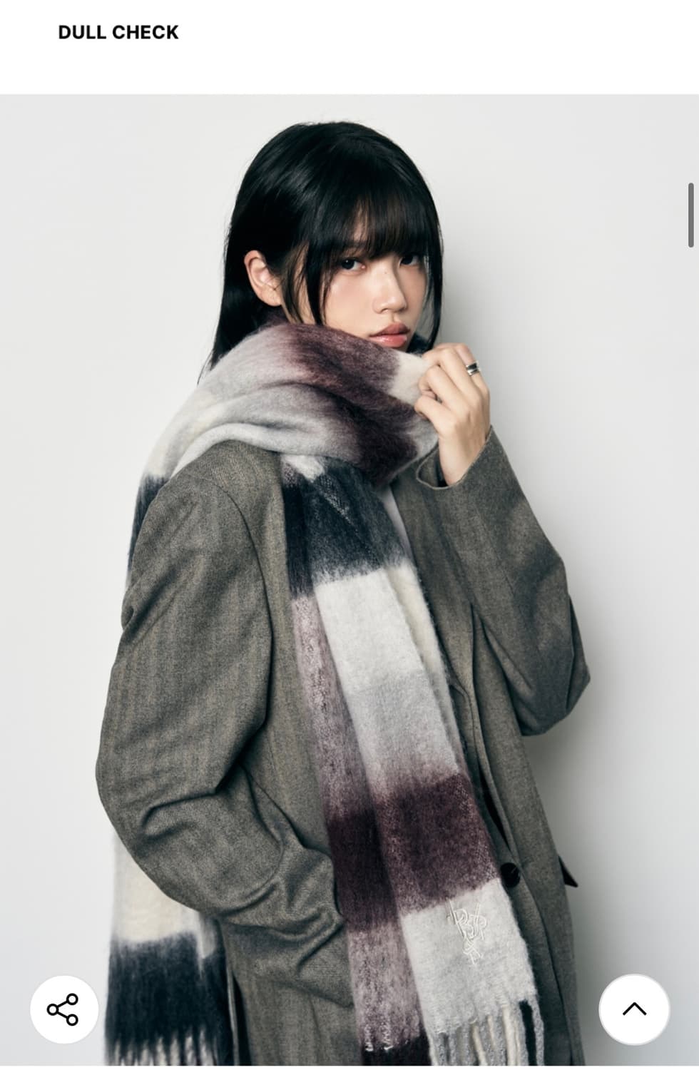 (체크) 레더리 브러쉬드 롱 머플러 판매 상품이미지1