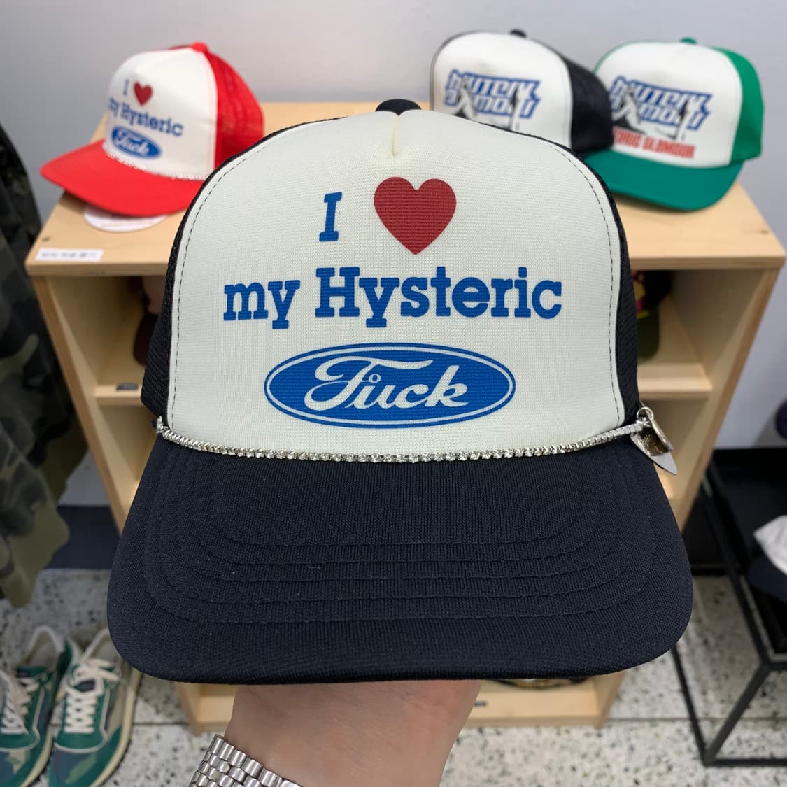 [F] 히스테릭 글래머 I ❤️ my hysteric 트러커캡 블랙 상품이미지1