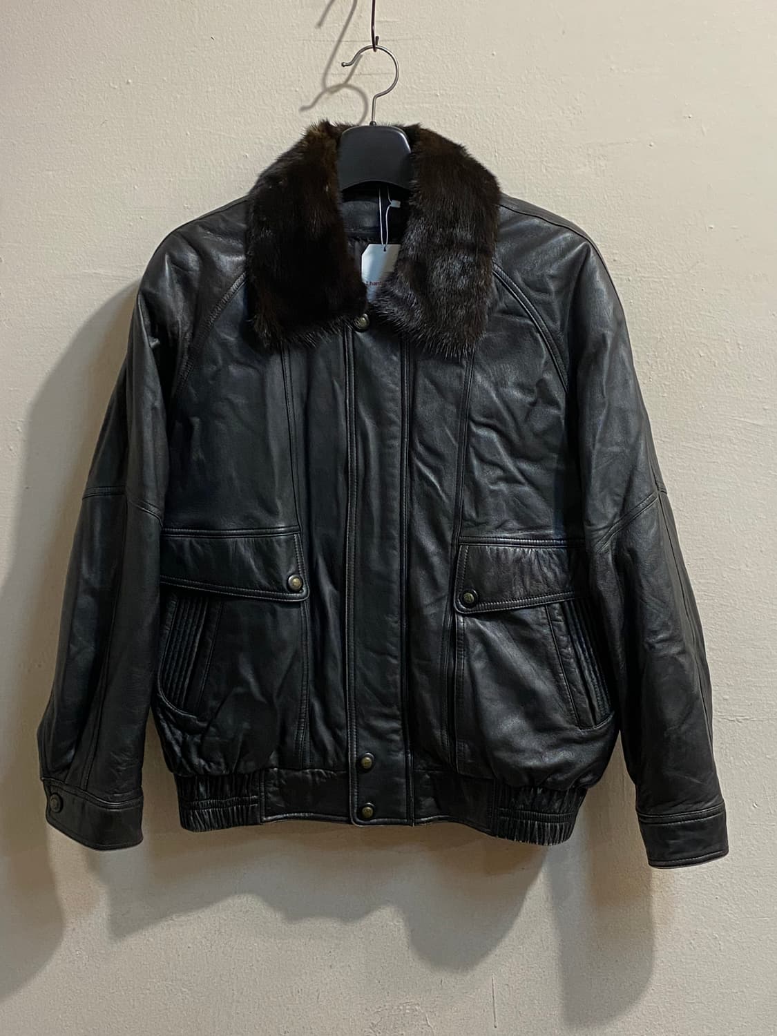 빈티지 퍼카라 레더 다운 자켓 상품이미지1