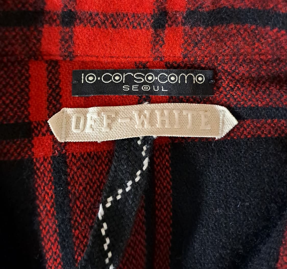 (택포) 오프화이트 플라넬 레드 체크 셔츠 B170 상품이미지7