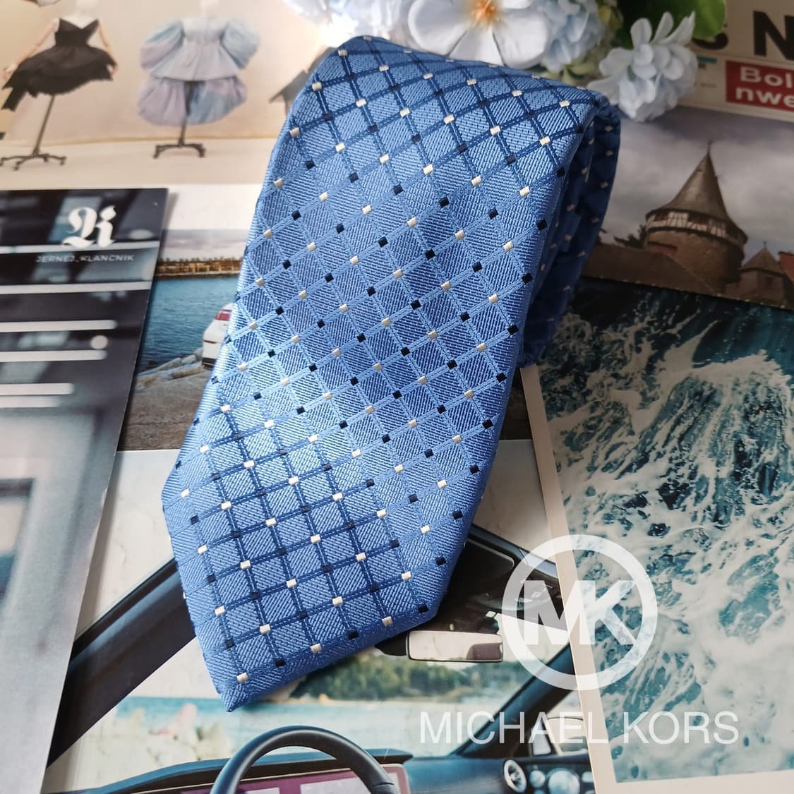 마이클코어스 실크 다이아 패턴 넥타이 8.2cm A+등급 A19846 상품이미지2