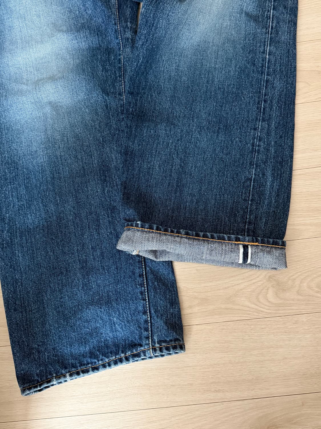 [32] 오디너리 핏츠 117USD 루즈핏 원워시 셀비지 데님 상품이미지6