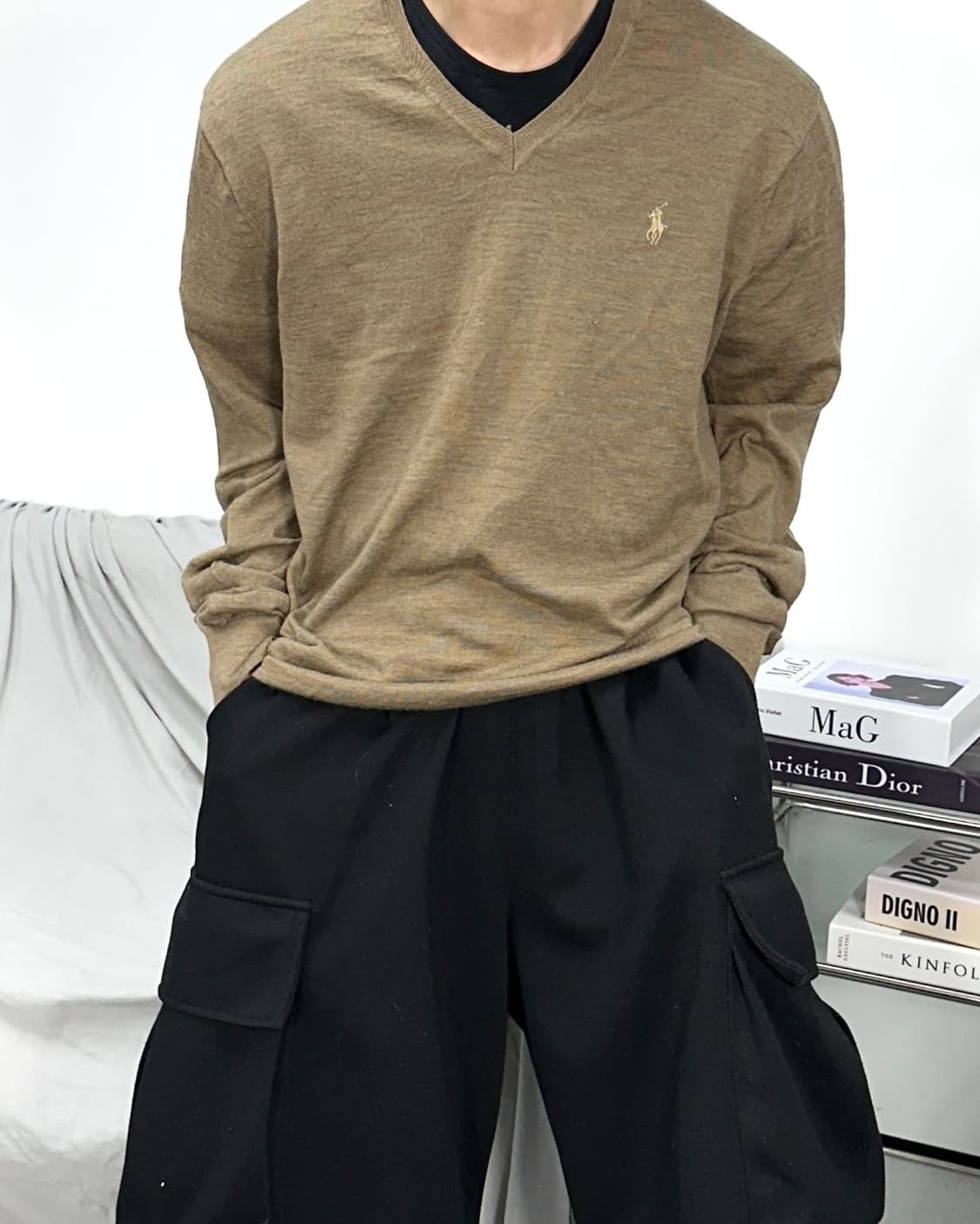 폴로 랄프로렌 브라운 메리노울 신형 니트 XL 상품이미지1