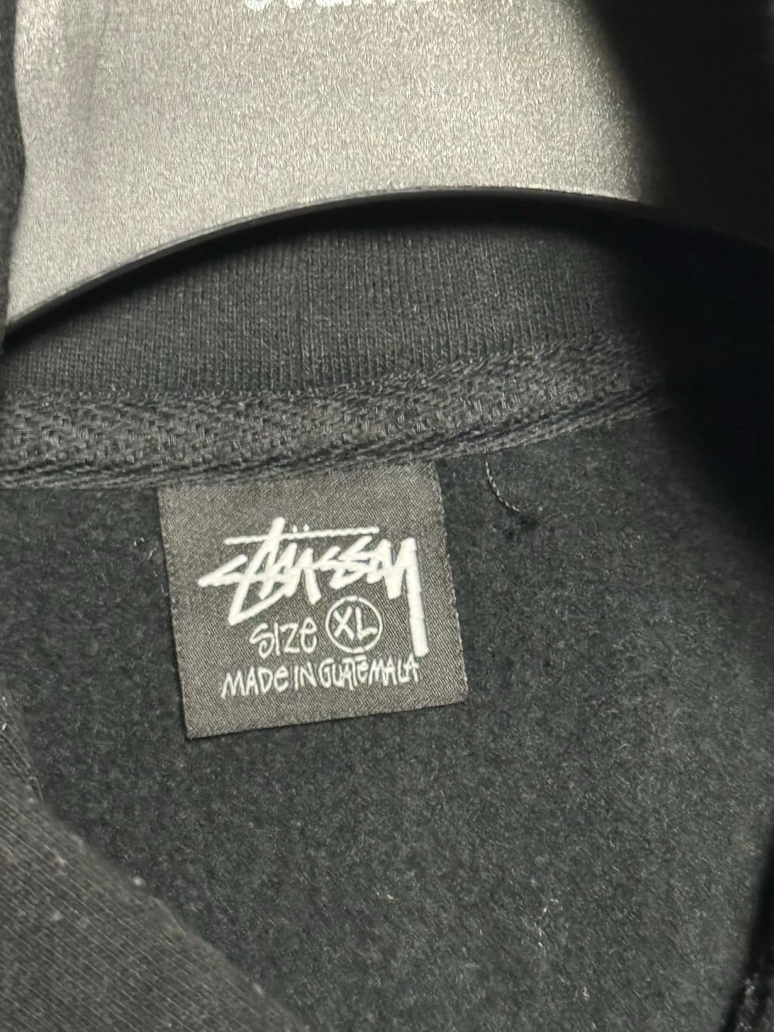 스투시 베이직 아플리케 후드 블랙 xl 상품이미지4