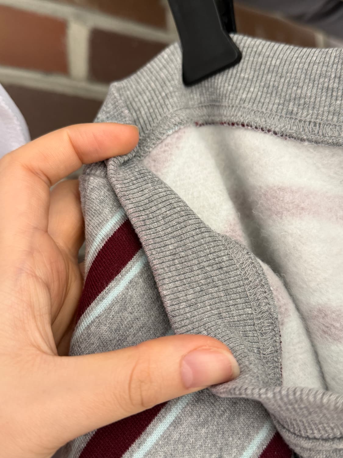 노컨텐츠 스트라이프 보트넥 맨투맨 멜란지그레이 상품이미지2