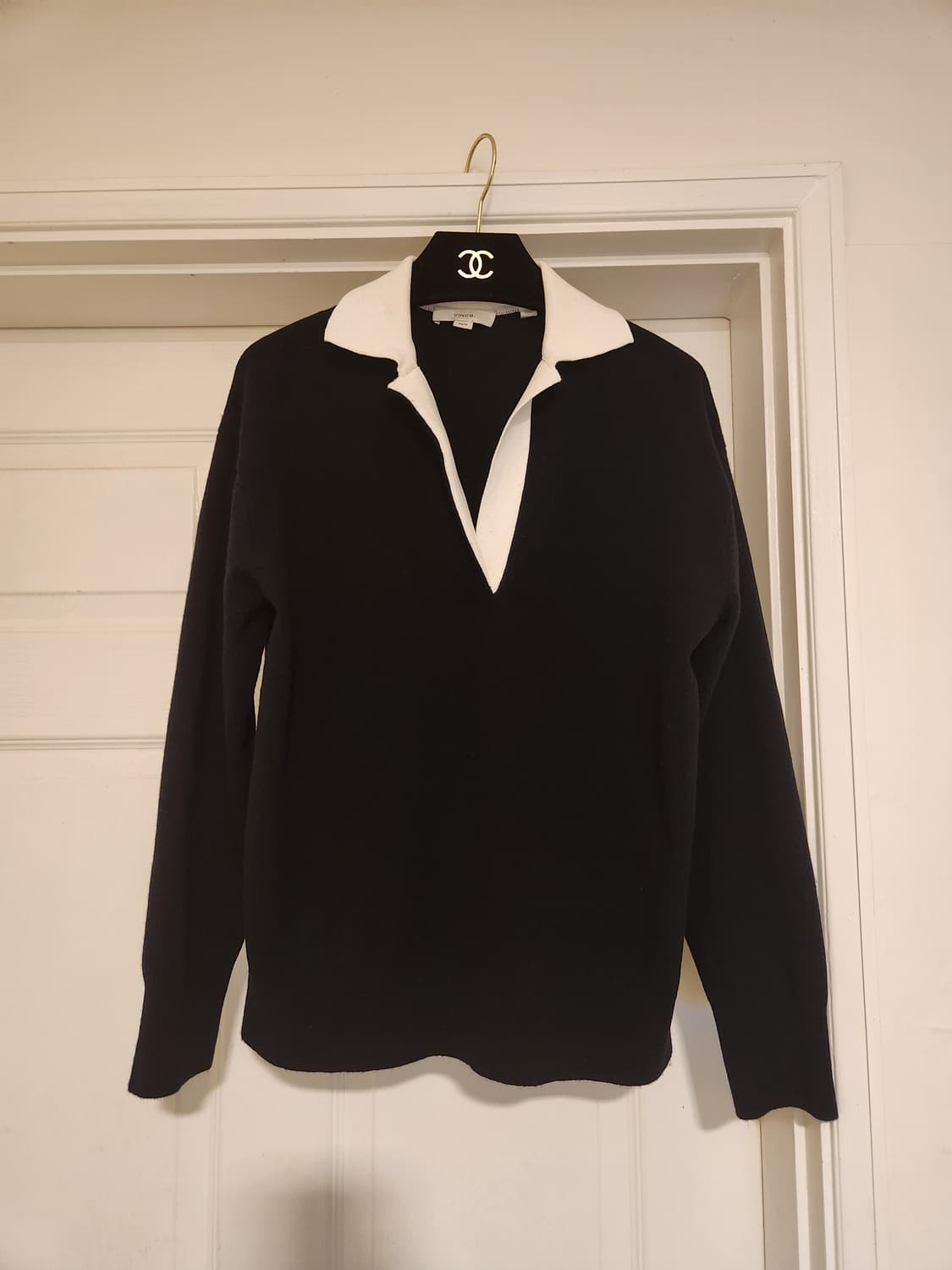 (정품)빈스 VINCE 네이비 여성 폴로니트 상품이미지8