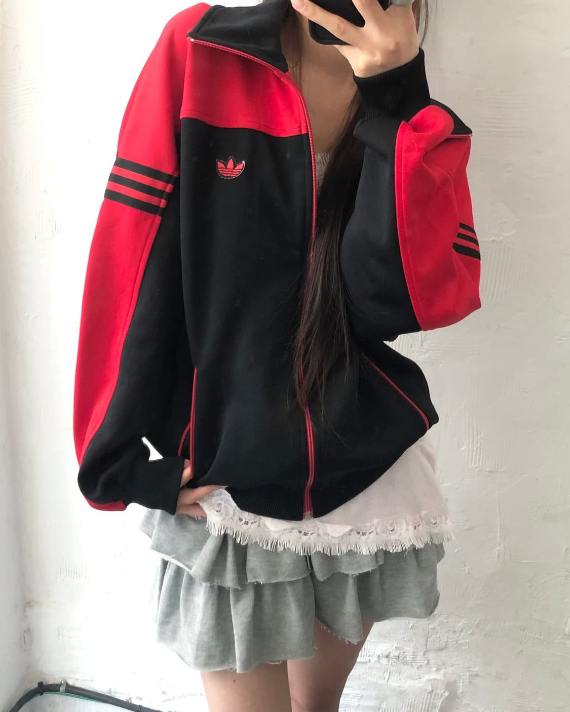 Adidas 아디다스 90’s 서독제 파이어버드 와펜 레드 투톤 트랙탑  상품이미지1