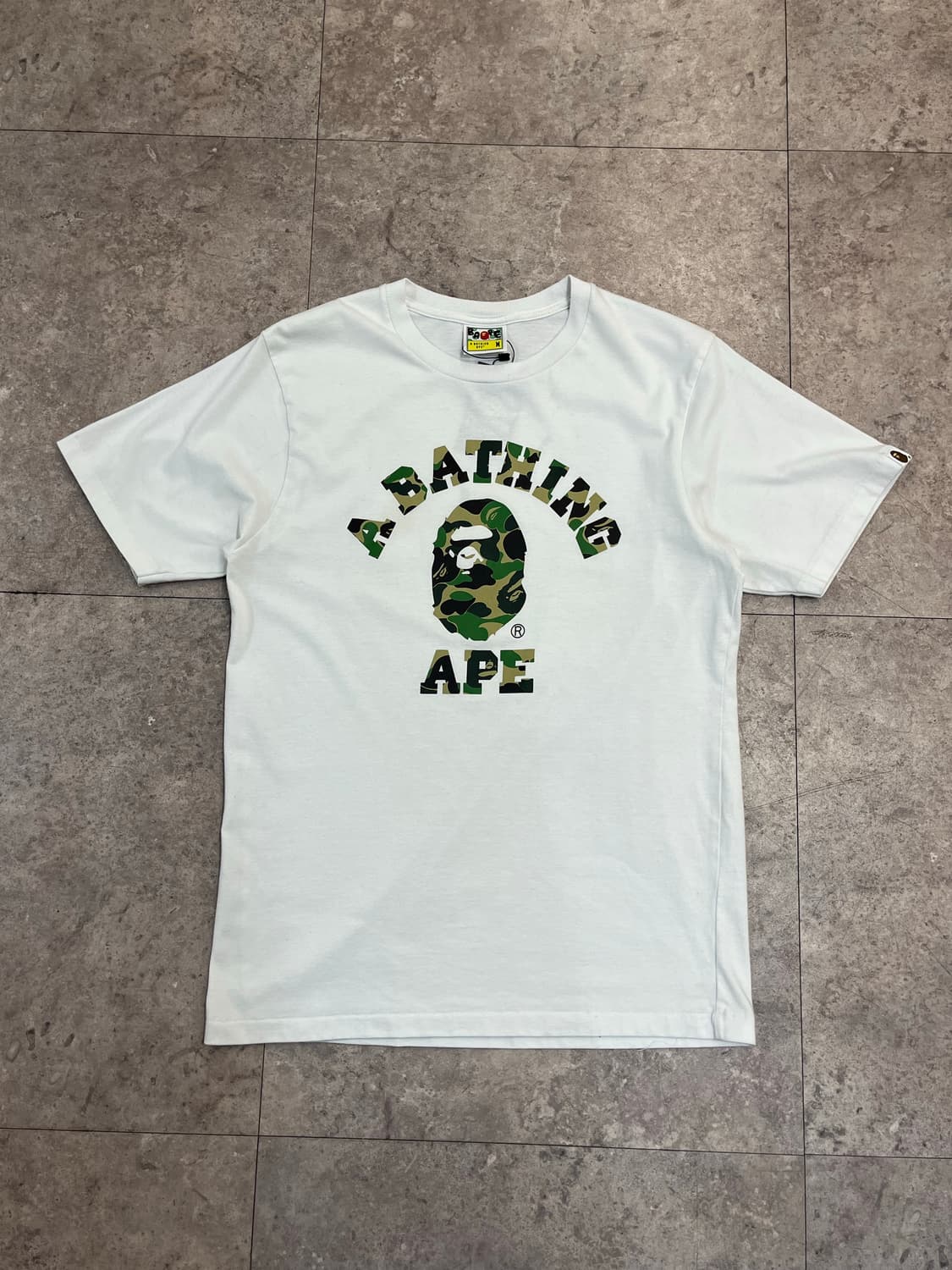 베이프 ABC 카모 컬리지 반팔티 화이트 M #csz3928 상품이미지4