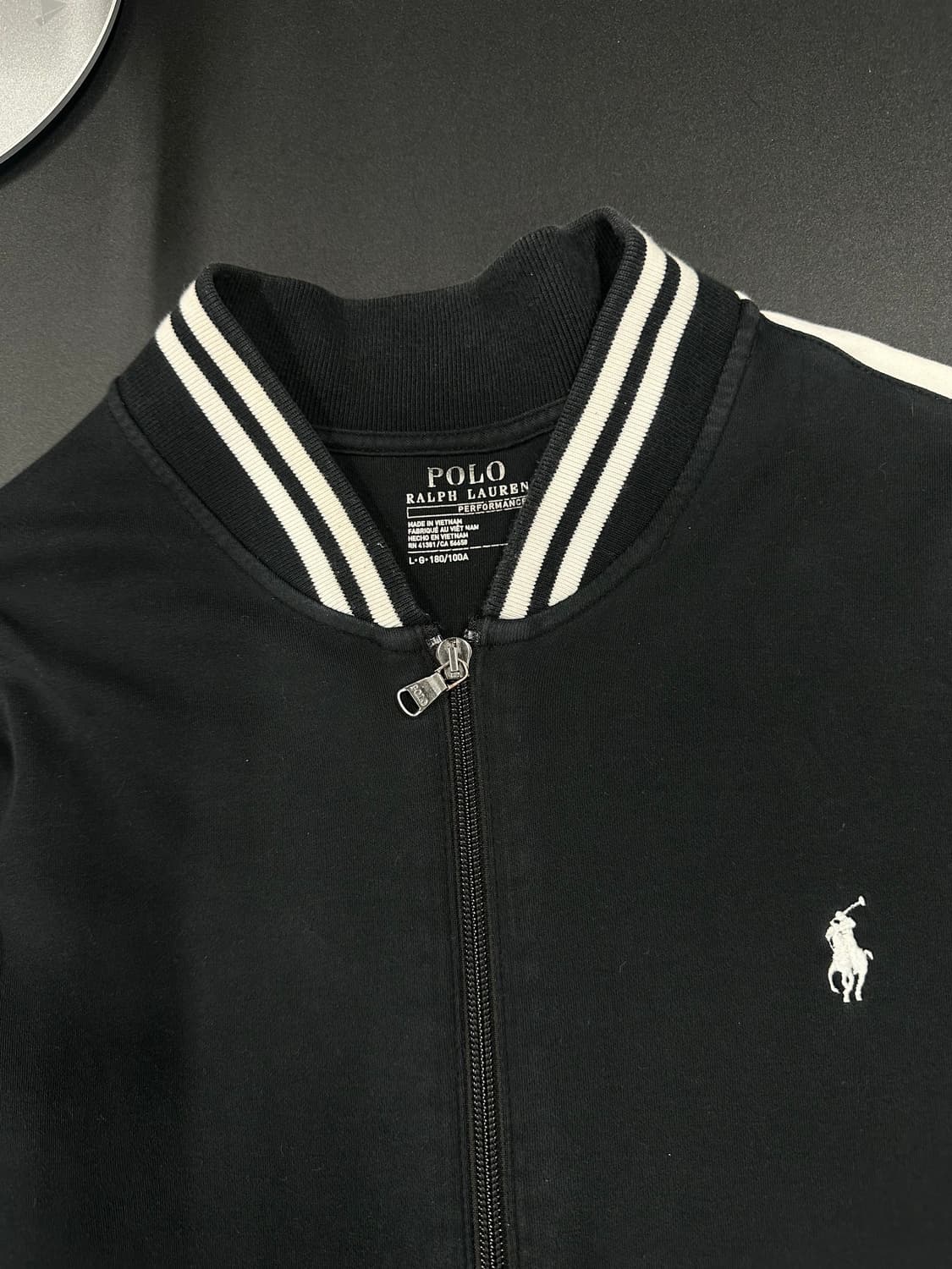 폴로 랄프로렌 블랙 화이트 면집업 져지 상품이미지5