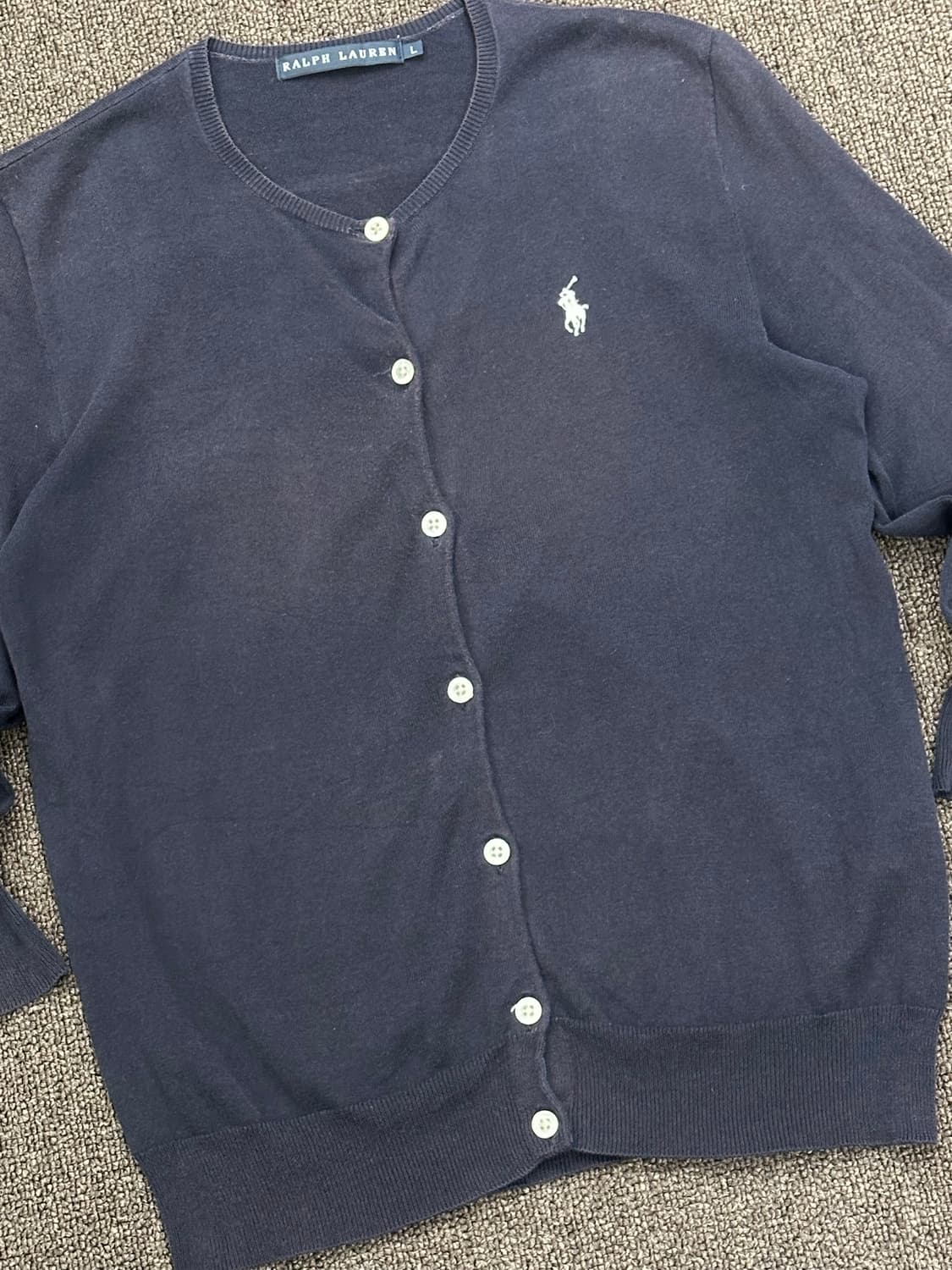 L)폴로 랄프로렌 여성 네이비 피마 코튼 가디건 상품이미지4