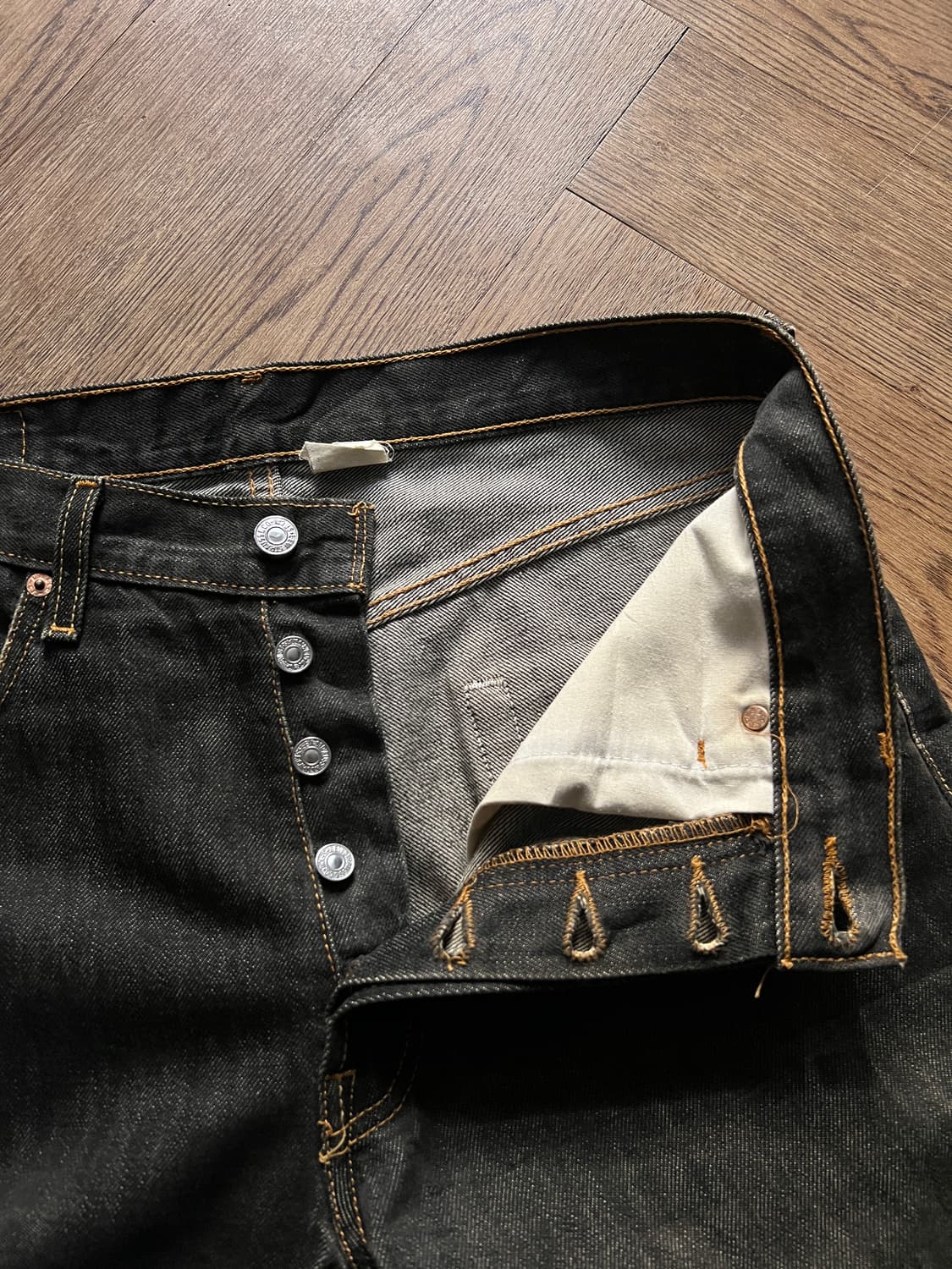 [32]00's 리바이스 501 스트레이트 흑청 데님 팬츠 상품이미지4