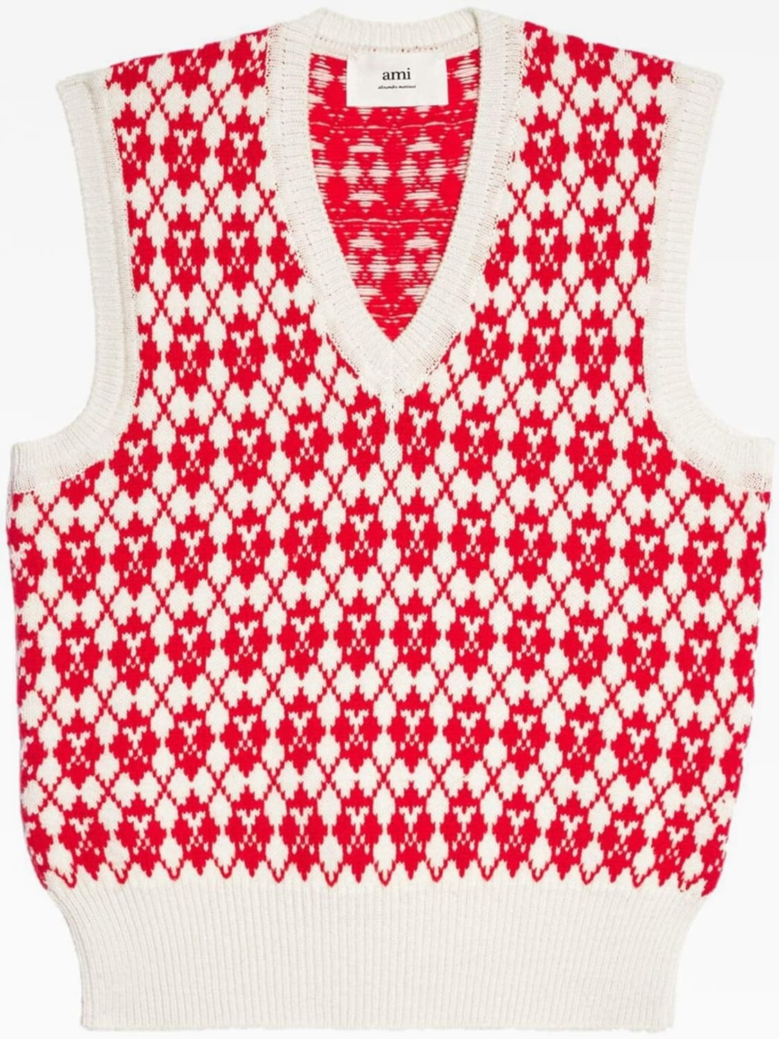 AMI 여성 아가일 니트 베스트 XS 상품이미지4