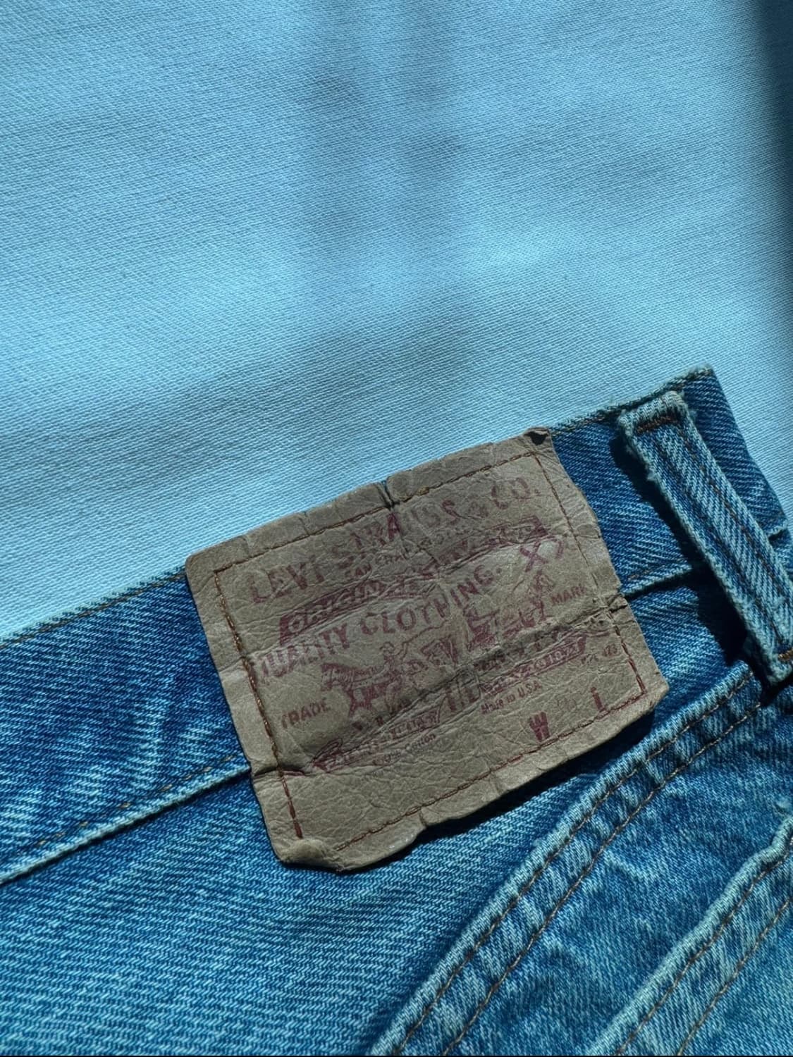 80's 리바이스 501디스트로이드 데님팬츠 36X32 상품이미지5