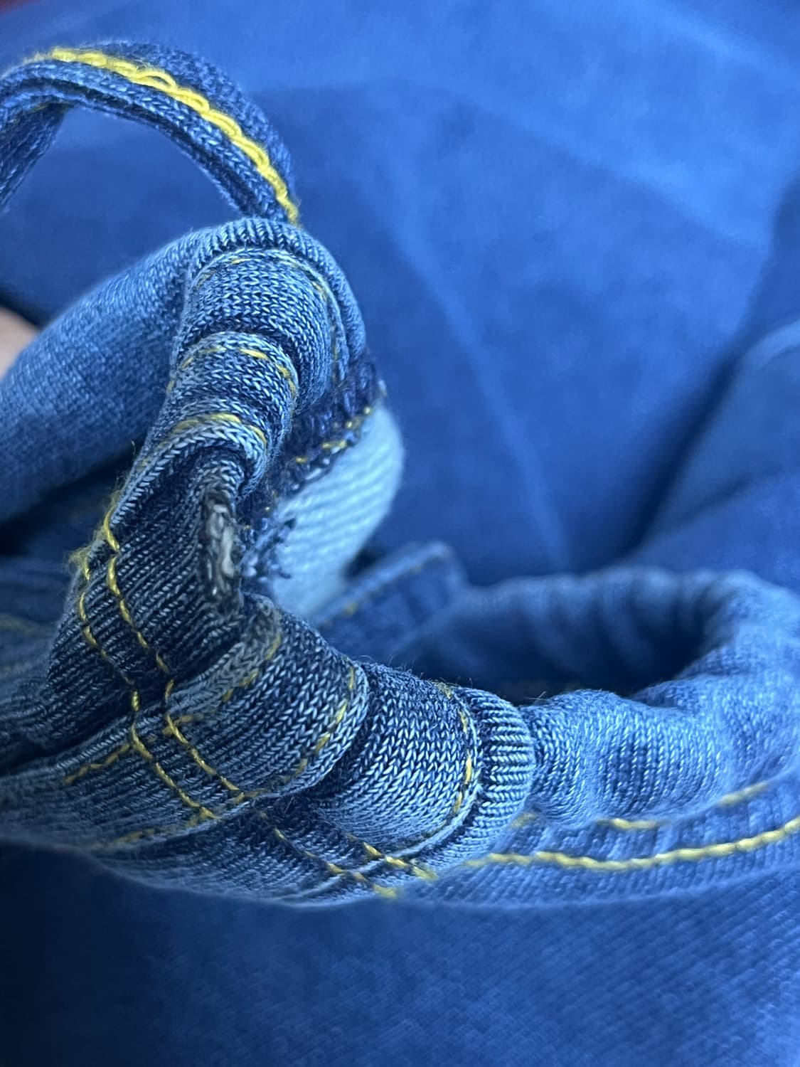 배드블러드 빌리 워시드 데님 스웻 팬츠 - 블루 상품이미지4