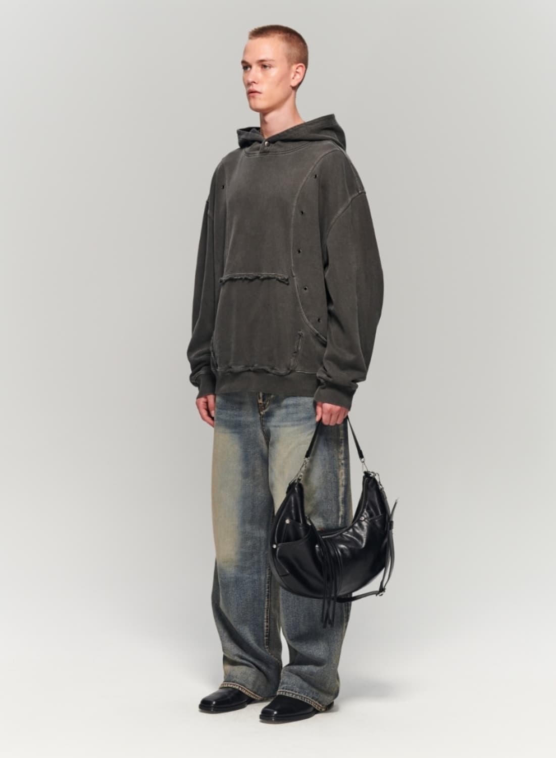 메종미네드 다트 브러쉬 와이드 데님 46size 상품이미지2