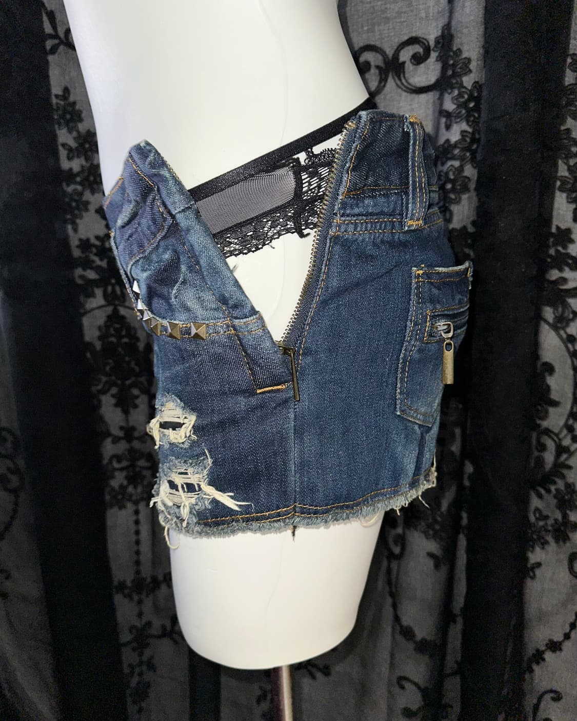 denim rock chic skirt pants 상품이미지3