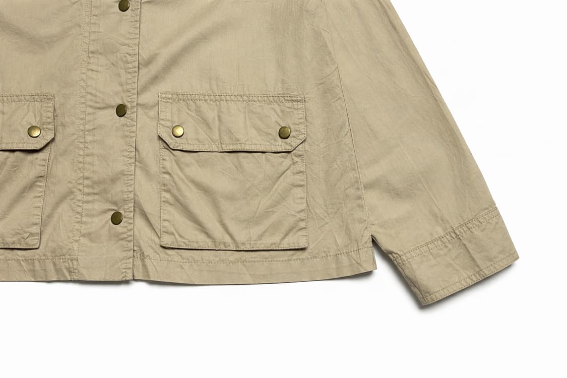 JPN 일본 빈티지 Y2K 모리걸 베이지 코튼 후드 야상 바람막이 자켓 상품이미지5