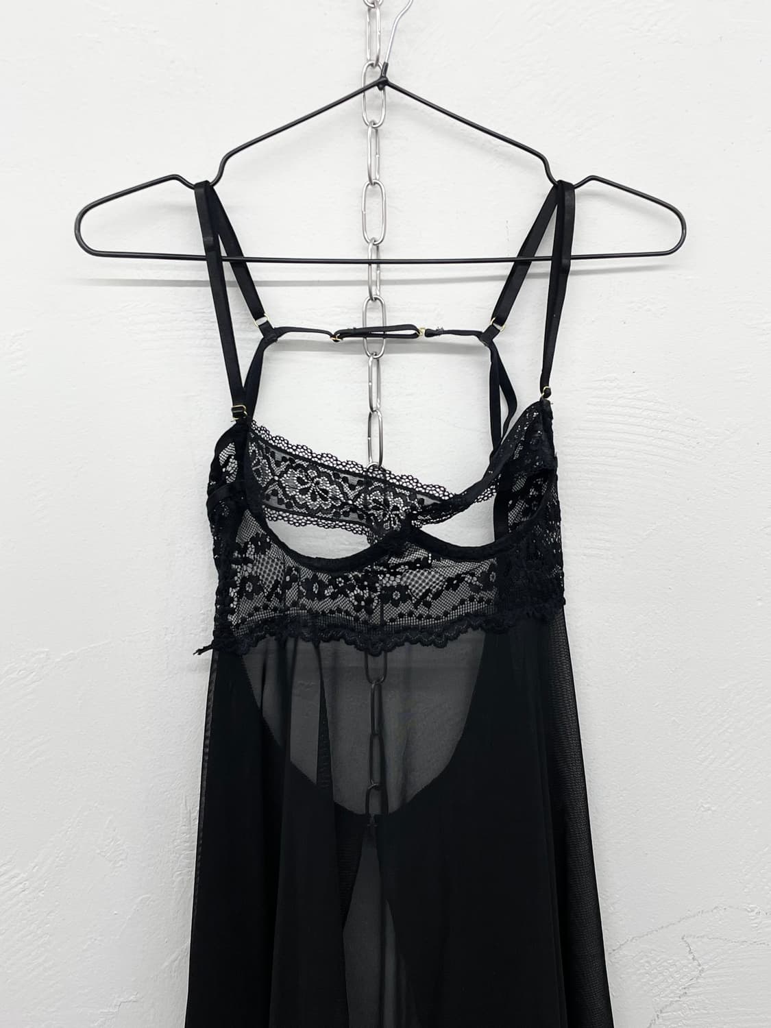 블랙 레이스 시어 슬립 상품이미지5